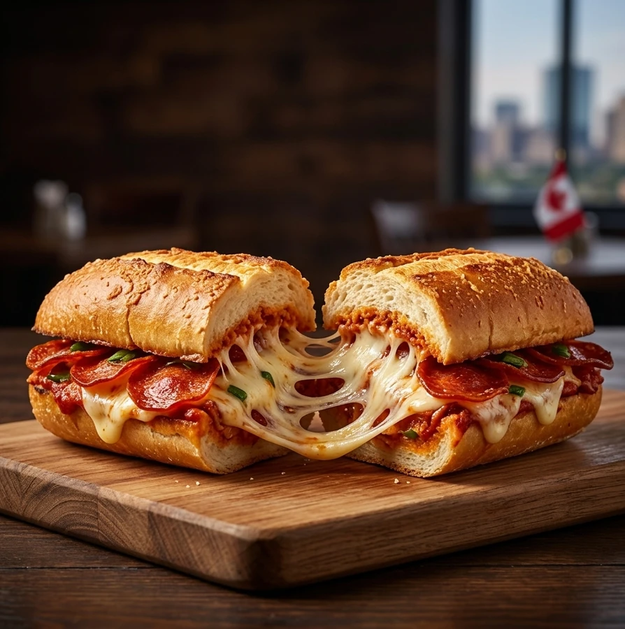 Italian sub sandwich at Sal's Famous on 82 St Edmonton - piled with fresh ingredients