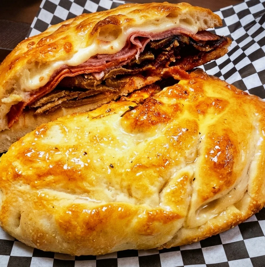 Best Calzones in Edmonton - hand-folded calzone at Sal's Famous on 82 St